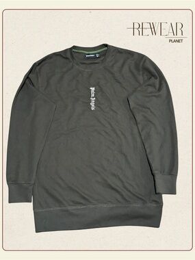 Palm Angels Vertical Logo Crewneck Sweatshirt Men’s XL Dark Olive Green 100% Cot